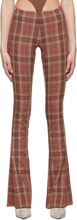 Knwls Pants - Knwls Tailored Brown Plaid Flare Pants Size 8